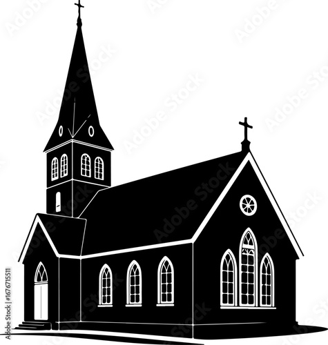 church silhouette vector illustration