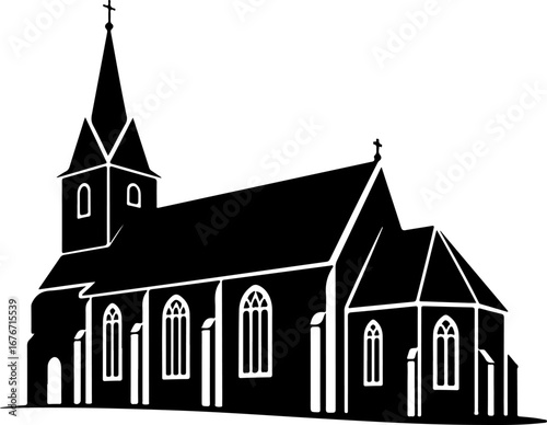 church silhouette vector illustration