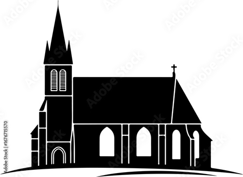 church silhouette vector illustration