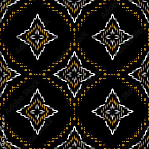 Intricate gold floral and geometric patterns on a black background, creating a luxurious and traditional aesthetic.
