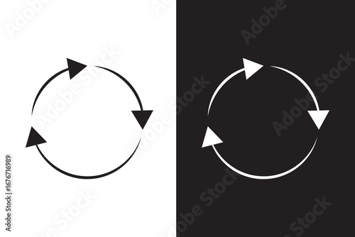 Circle arrow icon. Circular arrow of Black, white background. Recycle icon, refresh, repeat, vector illustration. EPS 10.