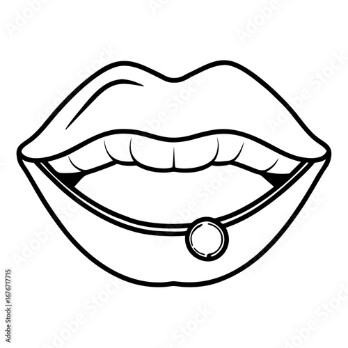 Lip Ring line art vector