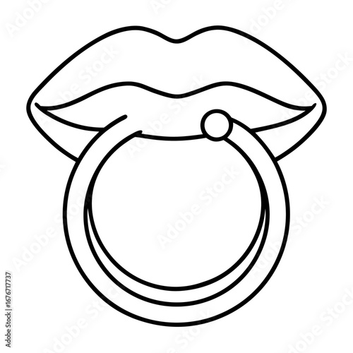 Lip Ring line art vector