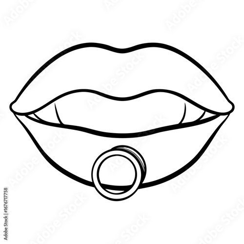 Lip Ring line art vector