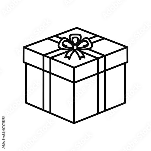 Wrapped Gift: A neatly packaged present with an elegant bow. This image captures the essence of giving, celebration and anticipation, and evokes feeling of joy and festivity.