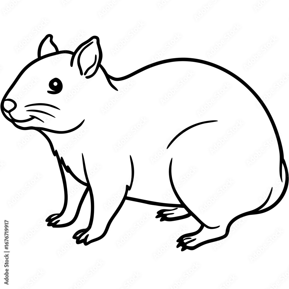 Obraz premium Rock Hyrax line art vector