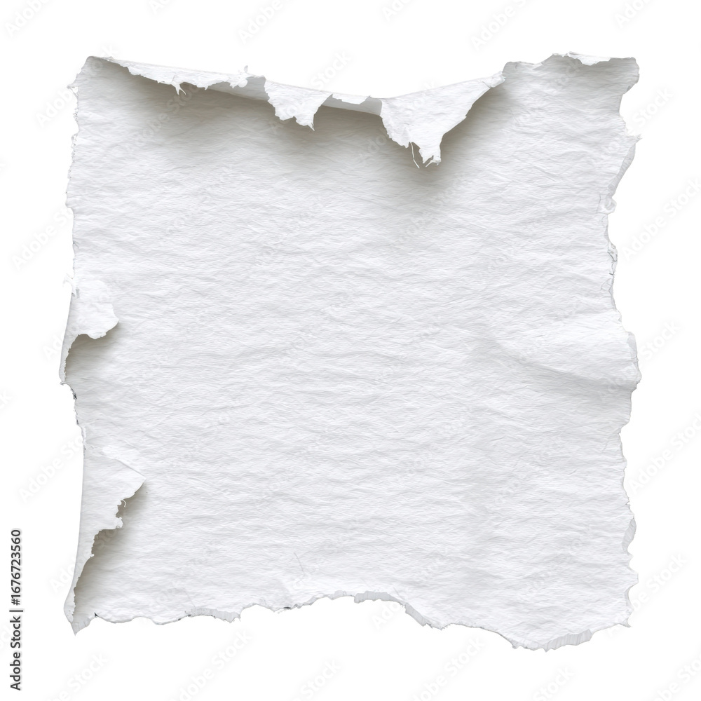 Obraz premium Square piece of torn white paper