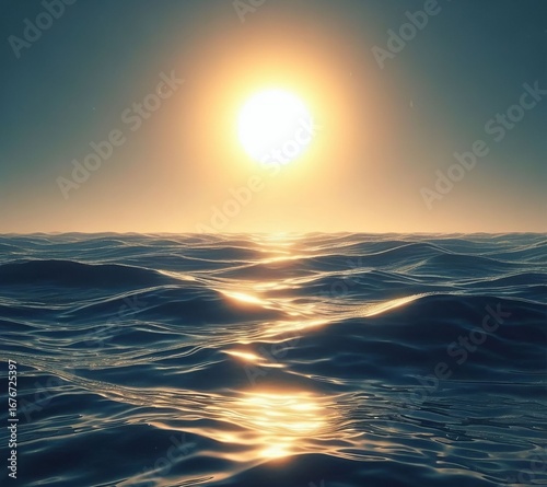 Conditions Sun shining on a rippled water surface