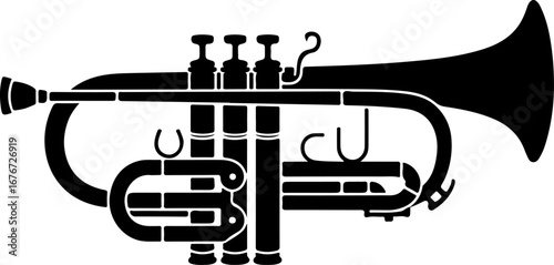 Cornet silhouette vector illustration