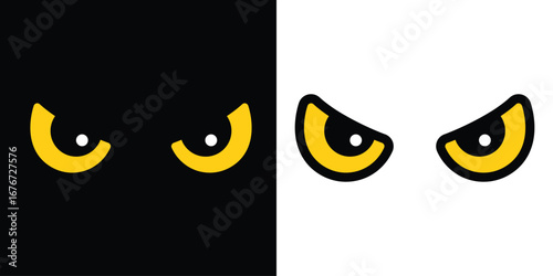  Halloween icon ghost spooky eye yellow cat eye vector doodle angry cartoon character logo symbol illustration design clip art isolated