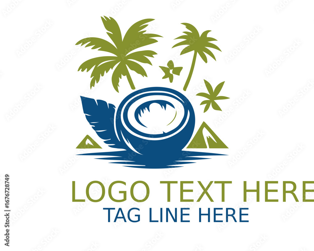 Obraz premium Coconut Logo Design Vector