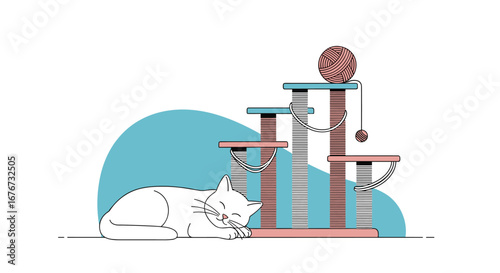 Whimsical cat tree tower provides elevated playtime fun and comfort for felines
