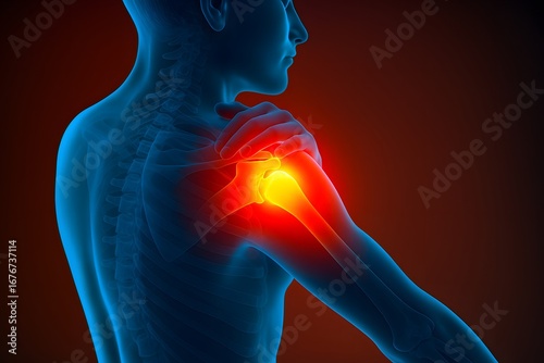 3d rendered illustration of human Body Anatomy a painful shoulder
