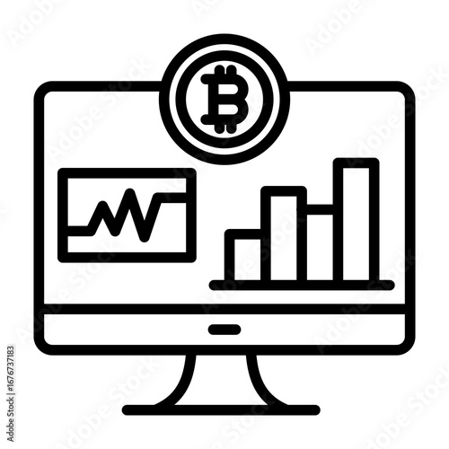 Hash Rate Line Vector Icon