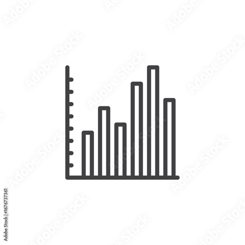 Histogram line icon