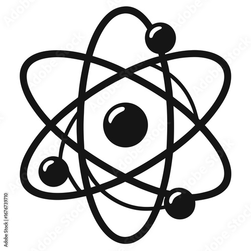 Atom Silhouette Vector Illustration – Science and Chemistry Design