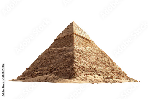 Ancient pyramid against a dark background