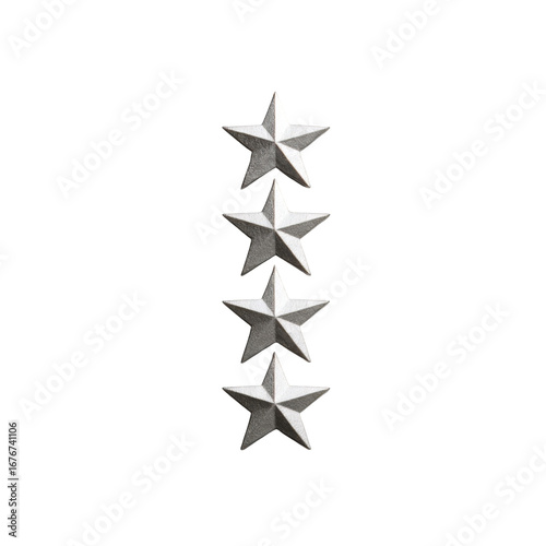 Silver stars in vertical alignment