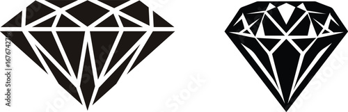 Diamond gemstone icon set.gemstone, jewelry, crystal with sparkle. Vector illustration.Abstract black diamond collection icon. Gemstone icon in linear minimal style.precious premium crystal icon. 