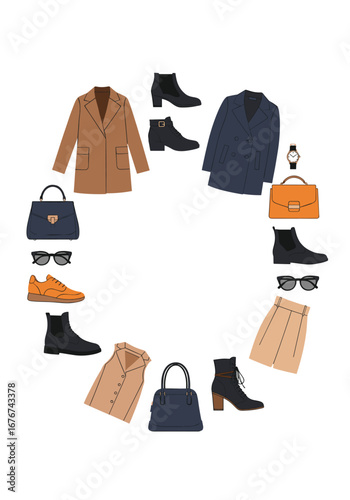 Chic autumn winter wardrobe essentials featuring coats boots bags and accessories for stylish outfits