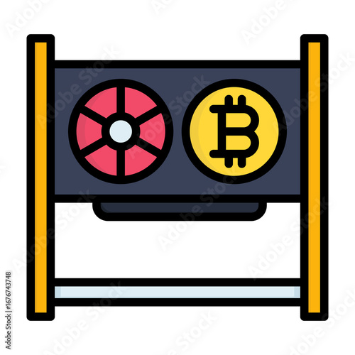 Mining Rig Line Color Vector Icon