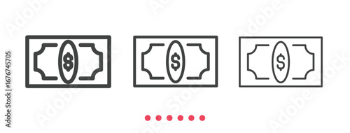 Dollar icon. Thin line icon vector.