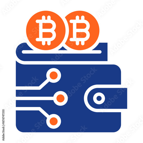 Bitcoin Wallet Fill Vector Icon
