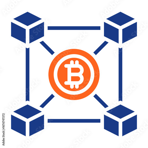 Blockchain Network Fill Vector Icon