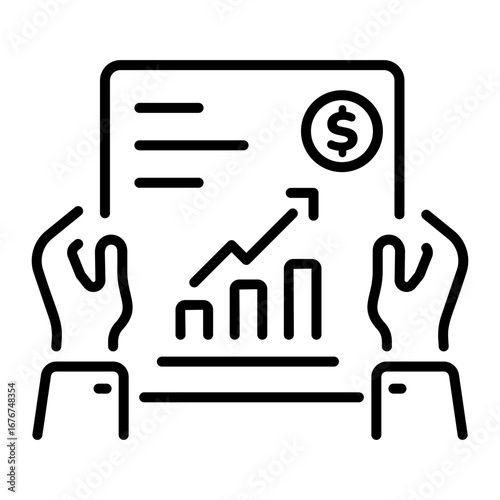 A line style icon showing a profit chart 