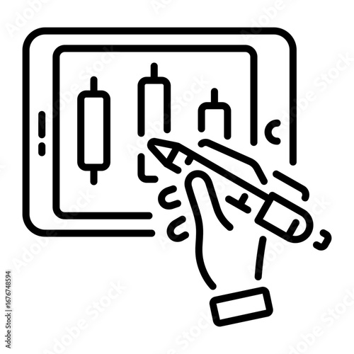 A line style icon showing a trading report