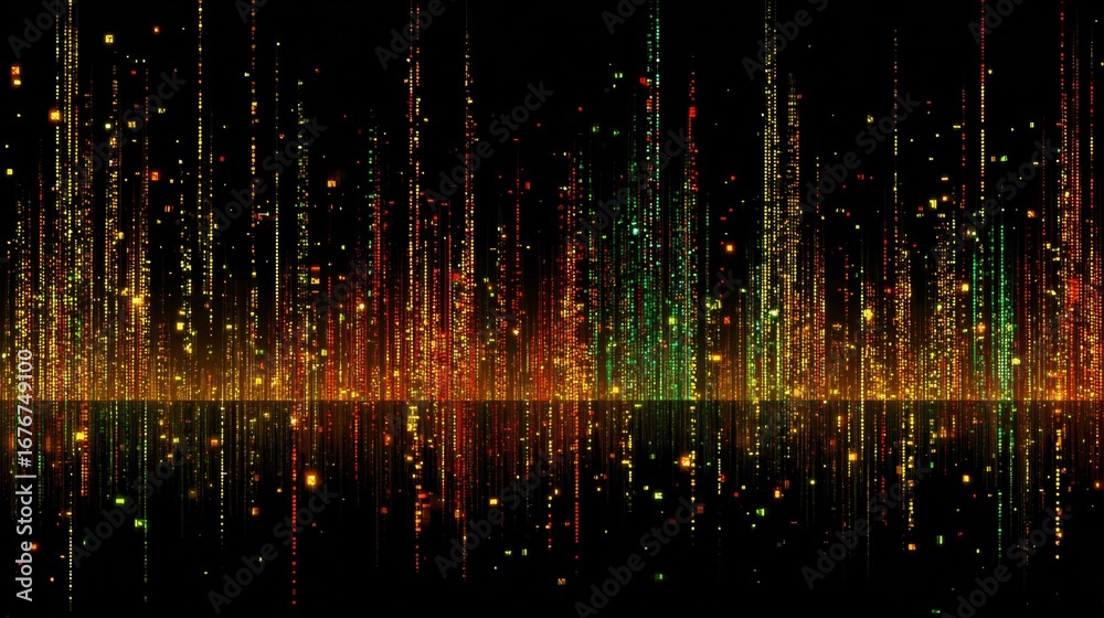 Fototapeta premium Vibrant Abstract Background Featuring Colorful Vertical Lines on a Black Canvas for Artistic Digital Designs