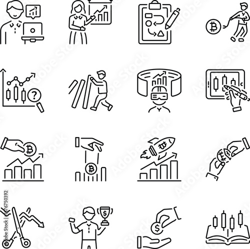 Pack of Business Outline Style Icons 

