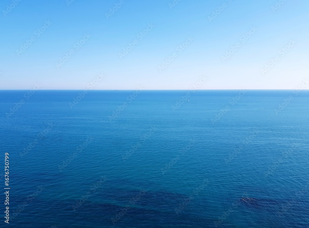 Obraz premium Beautiful sea and blue sky. Nature background. View from above.
