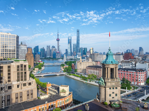 Overlooking Shanghai Postal Museum and Lujiazui