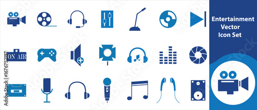 Entertainment vector icon set, festival, entry, retro style, access, transparent, cut out, minimal, outline, icon set, free, button, coupon, ticket, editable, label, design element and more