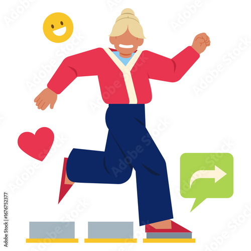 Social media interactions: Like, Share, Emoji