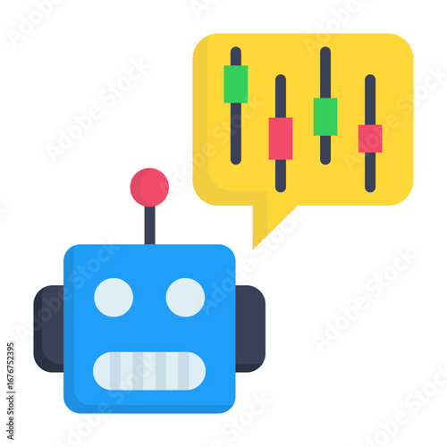 Trading Bot Flat Vector Icon