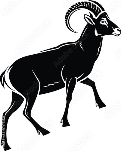 ram black silhouette vector, artwork illustration 