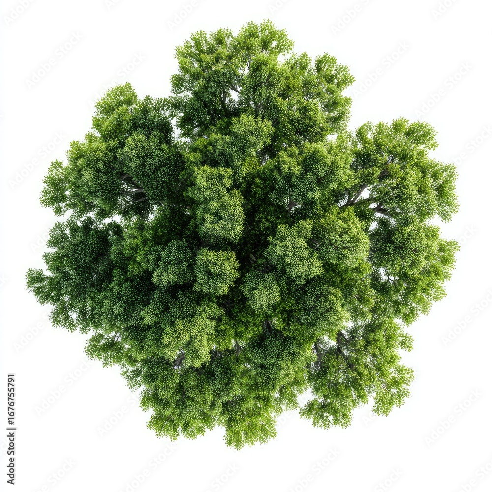 Fototapeta premium Overhead view of a lush green tree canopy (1)