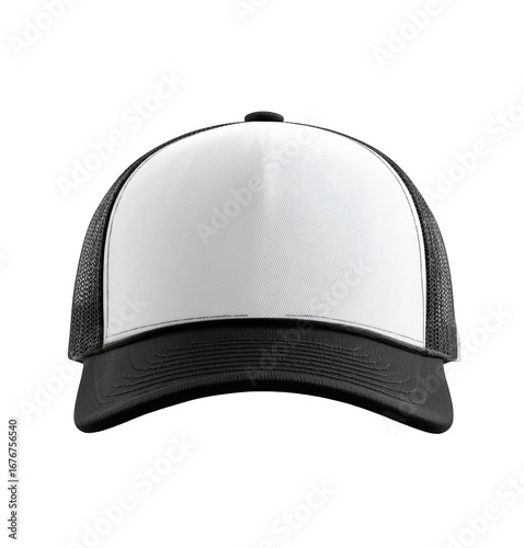 Blank trucker cap, black and white