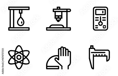 Laboratory, Science, and Research Equipment Line Icons
