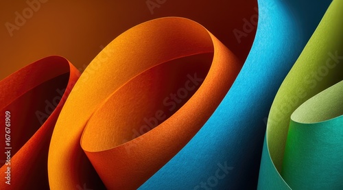 Abstract swirling ribbons of vibrant color
