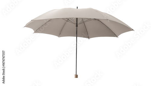 Light beige umbrella against a black background