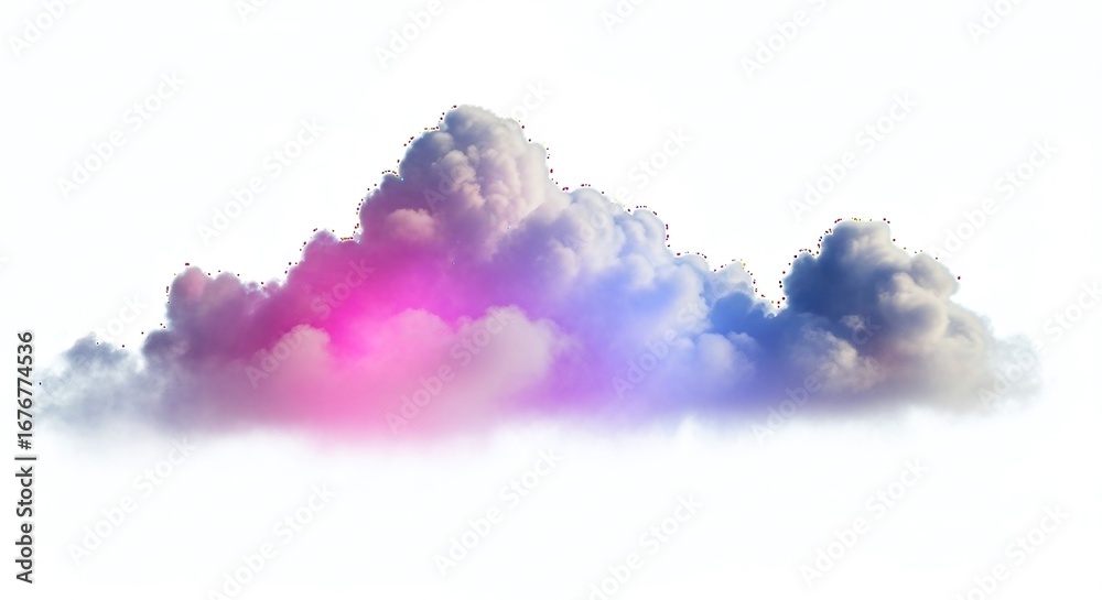 Fototapeta premium Colorful cloud isolated on white background