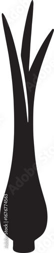 Silhouette vector of a lemongrass stalk, fresh herbal plant icon in EPS format for design projects.