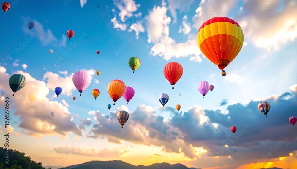 Naklejka premium hot air balloons