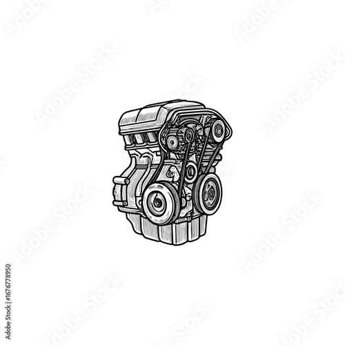 Car engine icon logo flat vector design