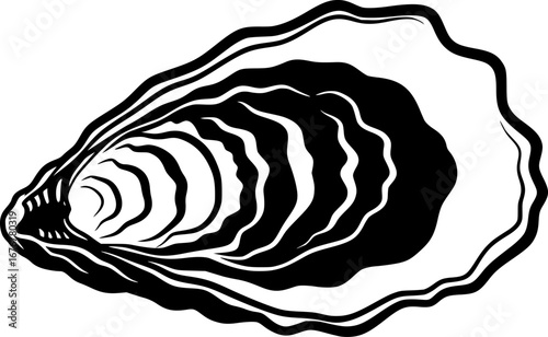 oyster black silhouette logo svg vector, oyster icon illustration.