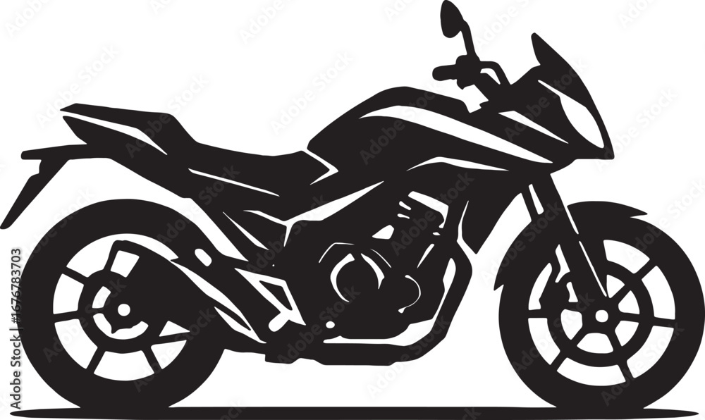 Obraz premium Motorcycle Silhouette Black and White Sports Bike