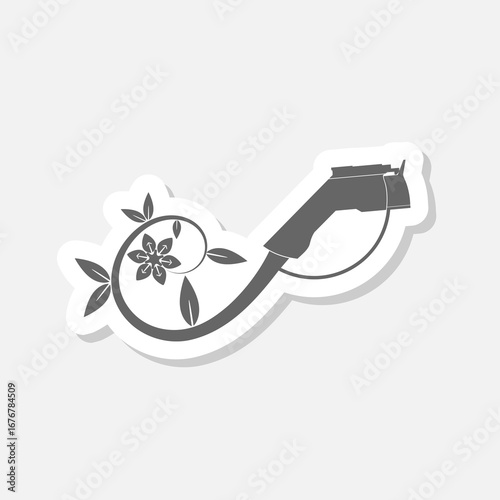 EV charging station branch icon sticker isolated on gray background